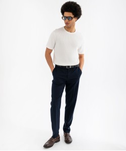 Tee-shirt manches courtes en maille côtelée homme[MISSING]